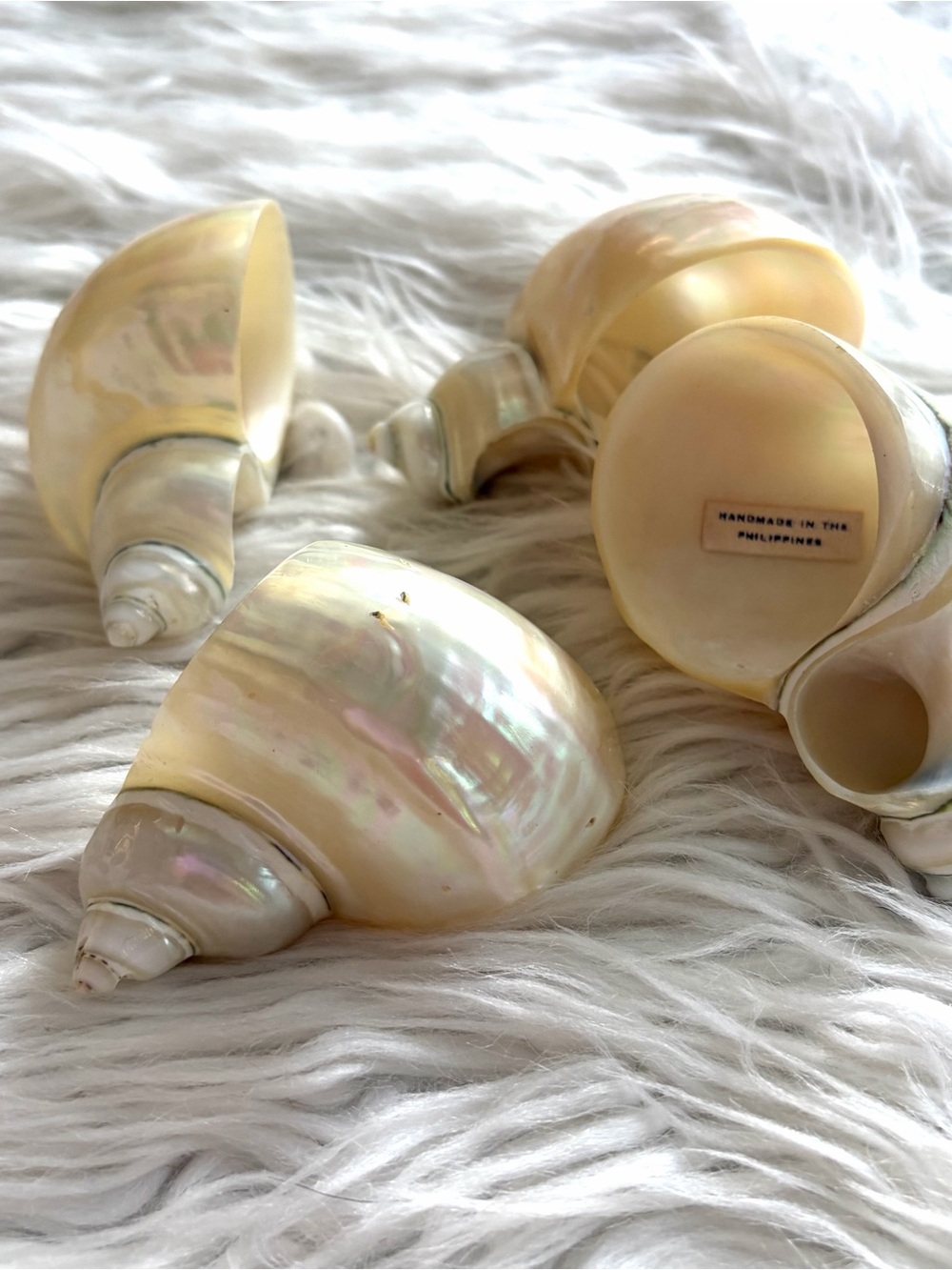 Mid Century Coastal Seashell Napkin Holders, Made in Philippines, Set of4